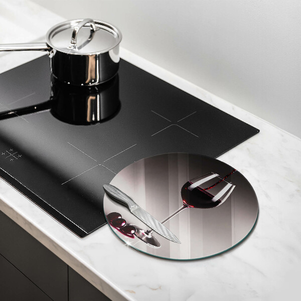 Skärbräda glas unik Glas och vindruvor