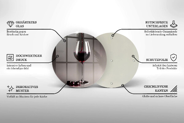 Skärbräda glas unik Glas och vindruvor