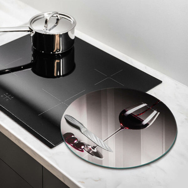 Skärbräda glas unik Glas och vindruvor