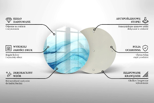 Skärbräda glas unik Abstrakta vågor