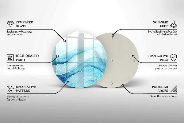 Skärbräda glas unik Abstrakta vågor