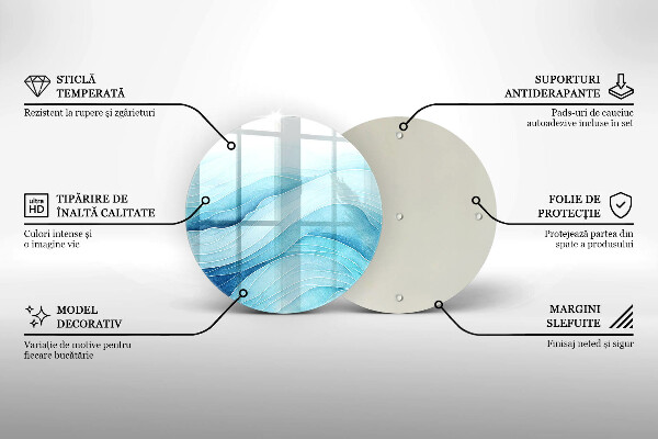 Skärbräda glas unik Abstrakta vågor