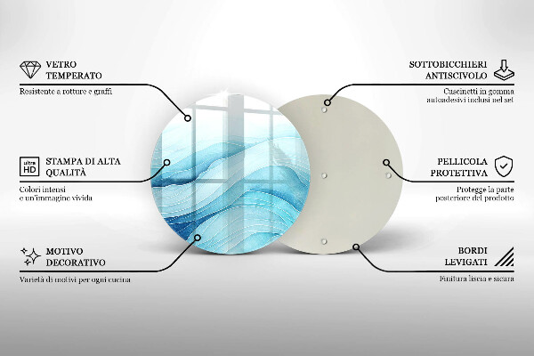 Skärbräda glas unik Abstrakta vågor
