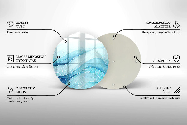 Skärbräda glas unik Abstrakta vågor