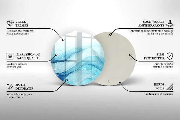 Skärbräda glas unik Abstrakta vågor
