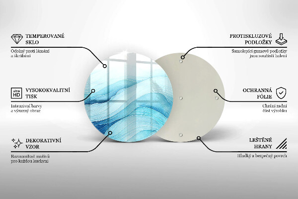 Skärbräda glas unik Abstrakta vågor