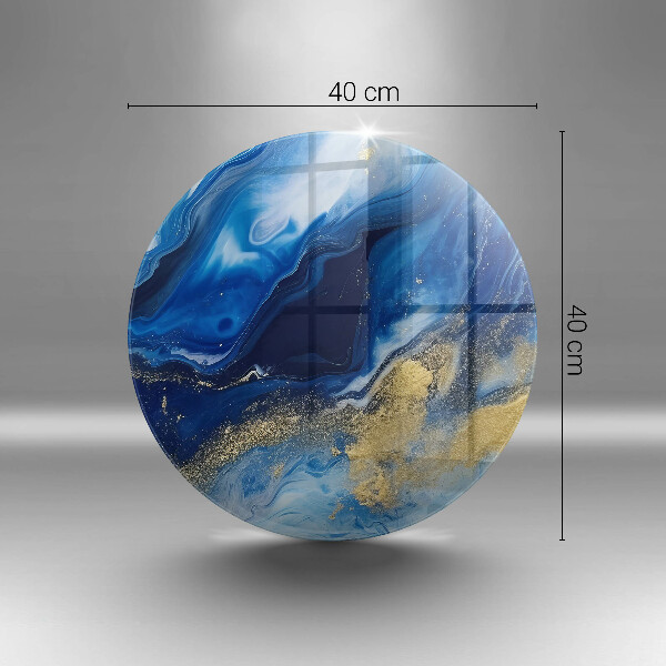 Skärbräda glas unik Blå marmor och guld