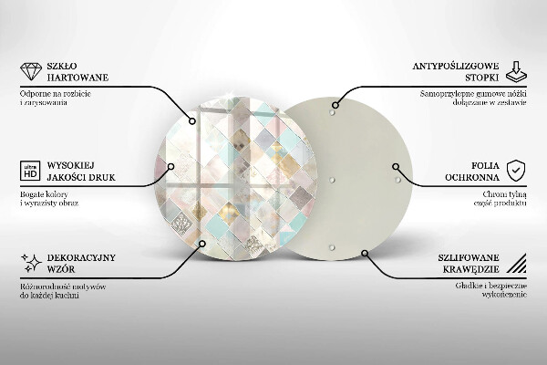 Skärbräda glas unik Pastellkomposition
