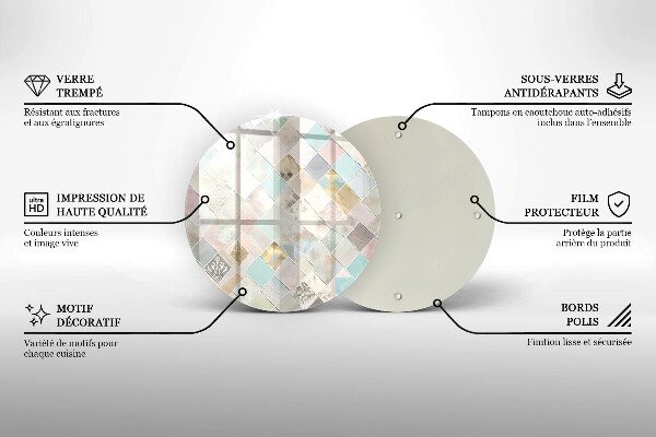 Skärbräda glas unik Pastellkomposition