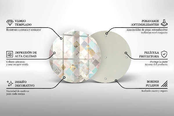 Skärbräda glas unik Pastellkomposition