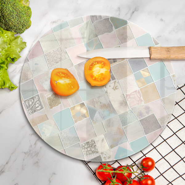 Skärbräda glas unik Pastellkomposition