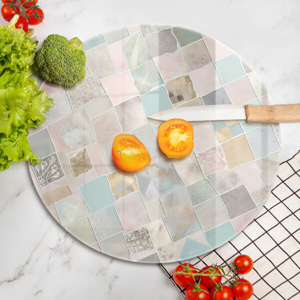 Skärbräda glas unik Pastellkomposition