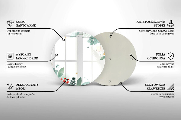 Skärbräda glas unik Akvarell blad