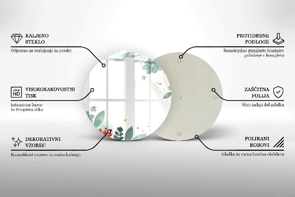 Skärbräda glas unik Akvarell blad