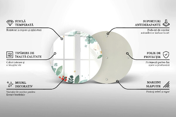 Skärbräda glas unik Akvarell blad