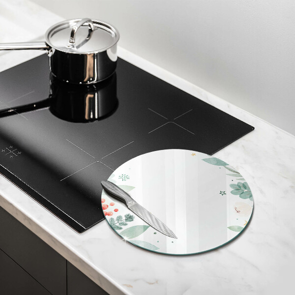 Skärbräda glas unik Akvarell blad