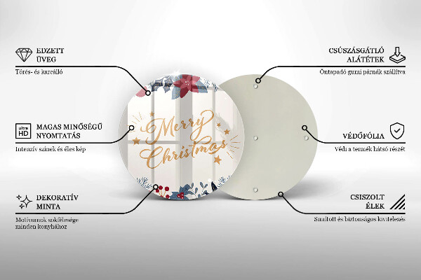 Skärbräda glas unik God jul inskription