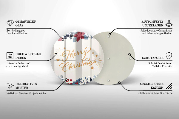 Skärbräda glas unik God jul inskription