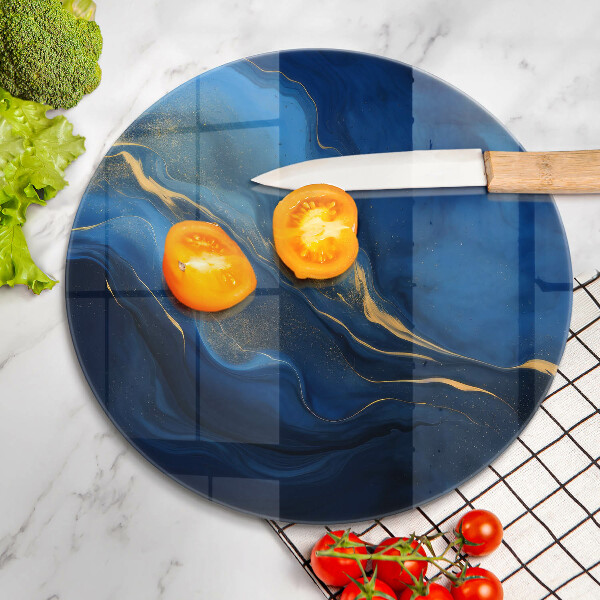 Skärbräda glas unik Koboltabstraktion