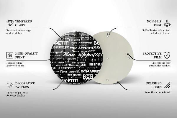 Skärbräda glas unik Kökstexter God aptit