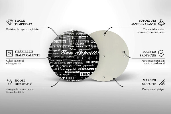Skärbräda glas unik Kökstexter God aptit