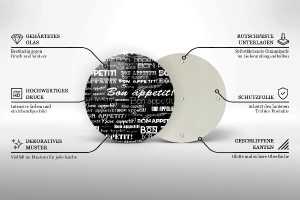 Skärbräda glas unik Kökstexter God aptit