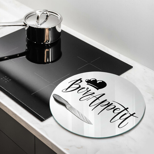 Skärbräda glas unik Bon Appetit inskription