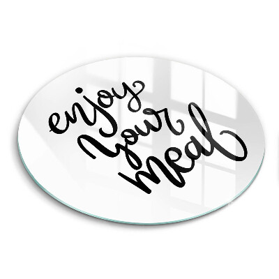 Skärbräda glas unik Inskription Njut av din måltid