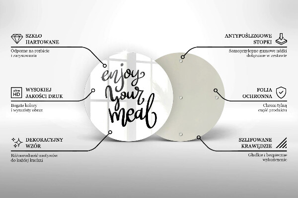 Skärbräda glas unik Inskription Njut av din måltid