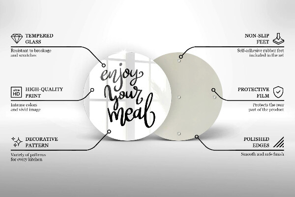 Skärbräda glas unik Inskription Njut av din måltid