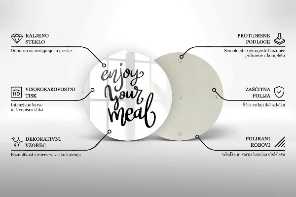 Skärbräda glas unik Inskription Njut av din måltid