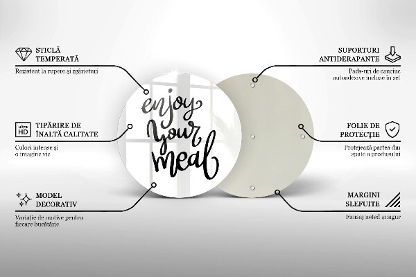 Skärbräda glas unik Inskription Njut av din måltid