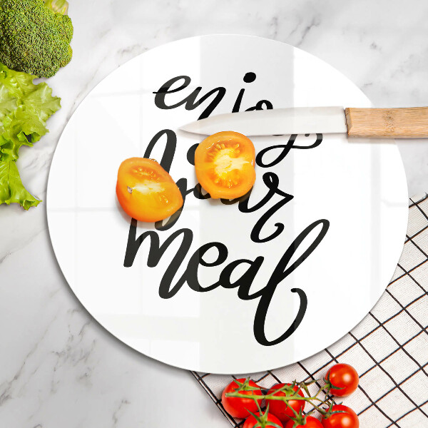 Skärbräda glas unik Inskription Njut av din måltid