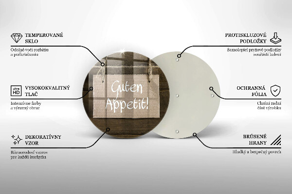 Skärbräda glas unik Guten Apetit inskription på tavlor