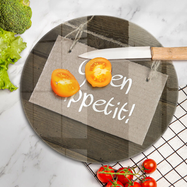 Skärbräda glas unik Guten Apetit inskription på tavlor