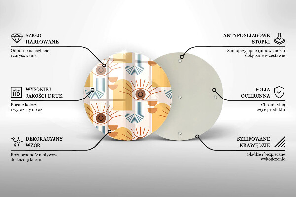 Skärbräda glas unik Boho ögonmönster