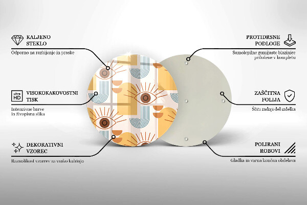 Skärbräda glas unik Boho ögonmönster