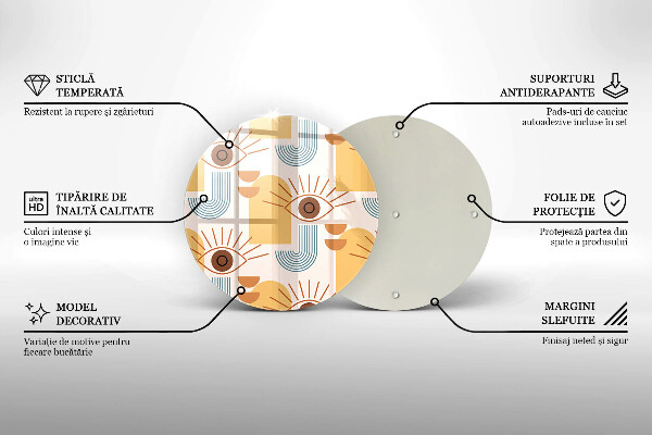 Skärbräda glas unik Boho ögonmönster