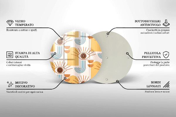 Skärbräda glas unik Boho ögonmönster