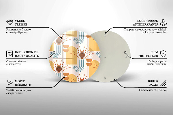 Skärbräda glas unik Boho ögonmönster