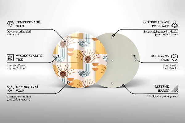 Skärbräda glas unik Boho ögonmönster