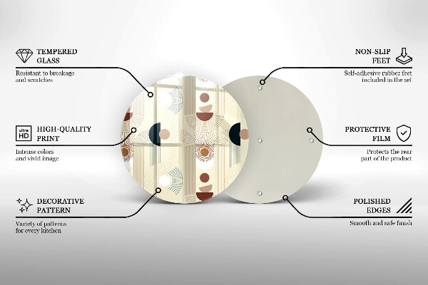 Skärbräda glas unik Boho geometri former