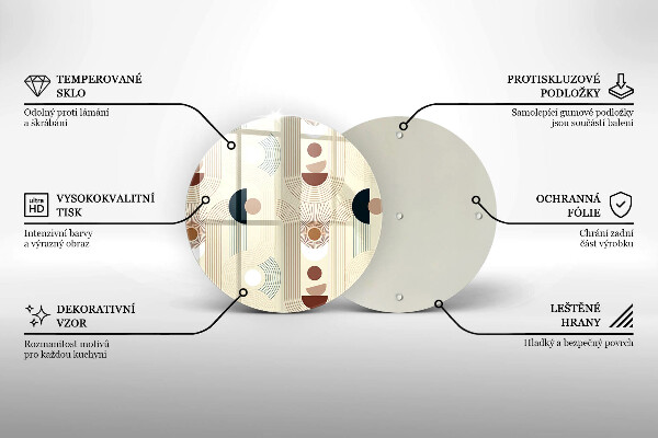 Skärbräda glas unik Boho geometri former