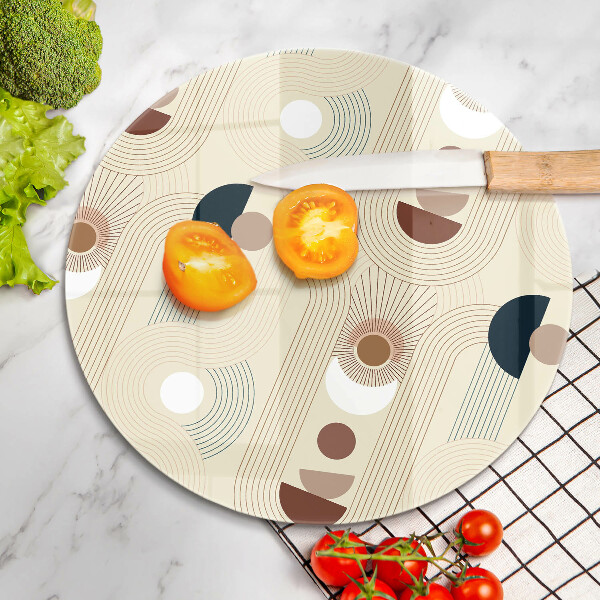 Skärbräda glas unik Boho geometri former