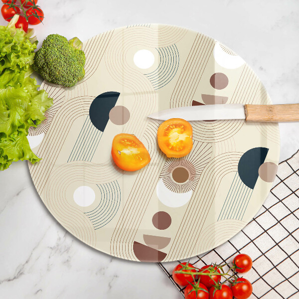 Skärbräda glas unik Boho geometri former