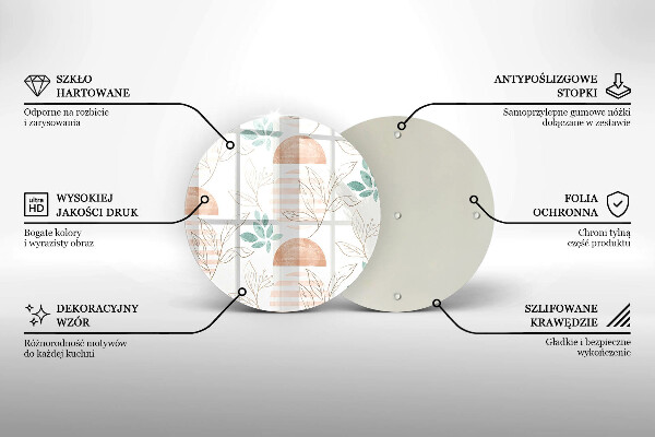 Skärbräda glas unik Boho löv mönster