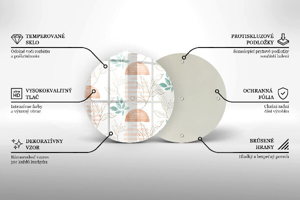 Skärbräda glas unik Boho löv mönster