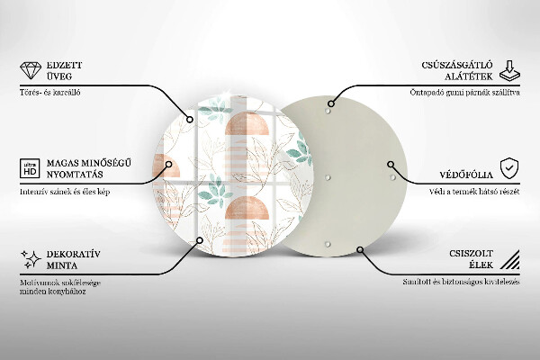 Skärbräda glas unik Boho löv mönster