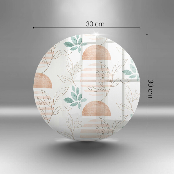 Skärbräda glas unik Boho löv mönster