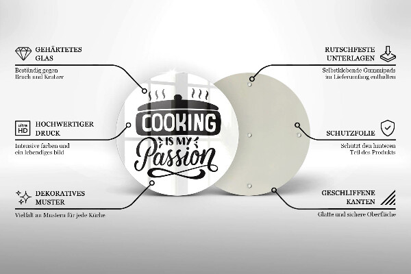 Skärbräda glas unik Matlagning är min passion